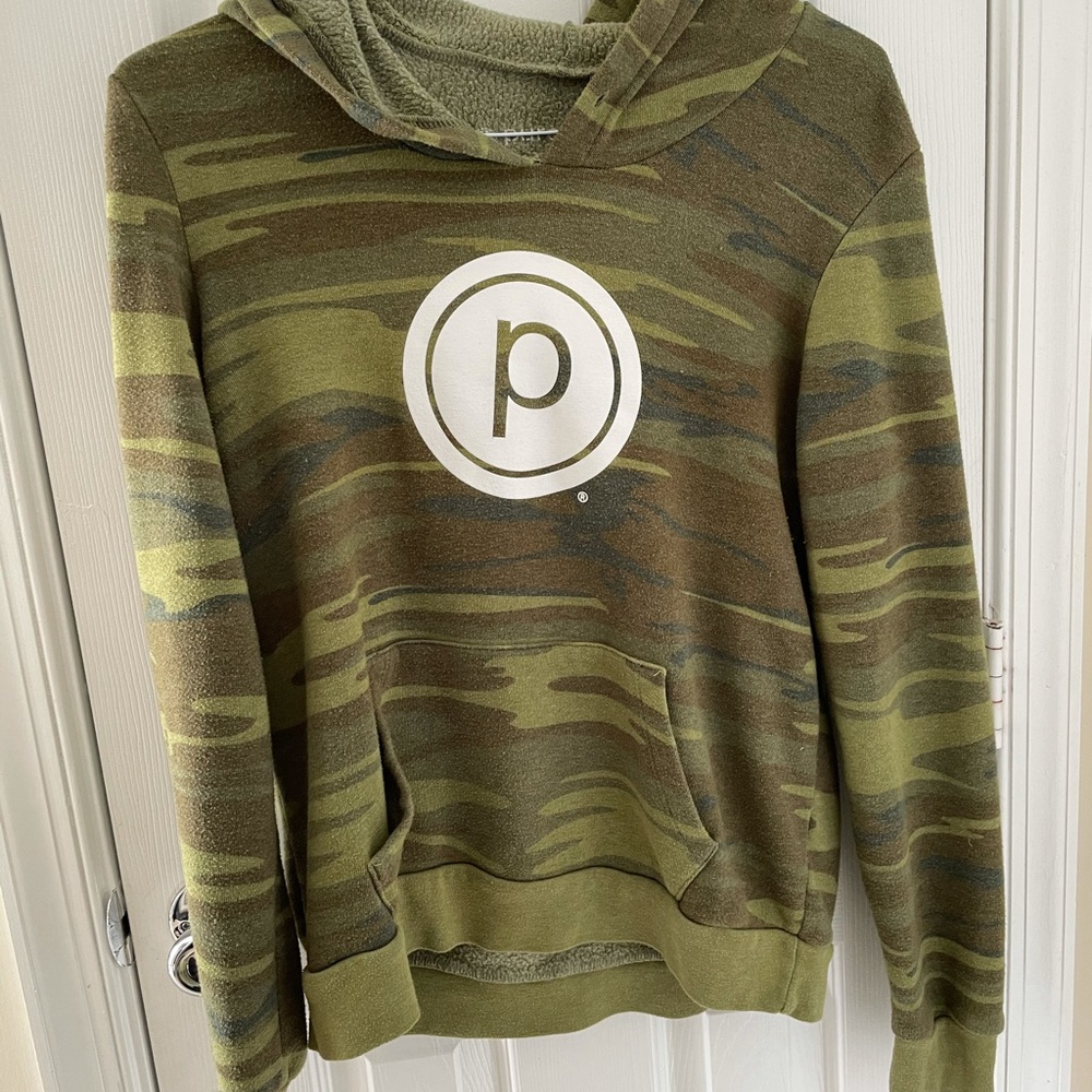 Pure Barre camo sweatshirt